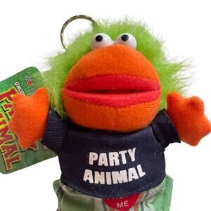 NWT Just for Laughs Party Animal Keychain Laughing Monster Plush Working Vintage